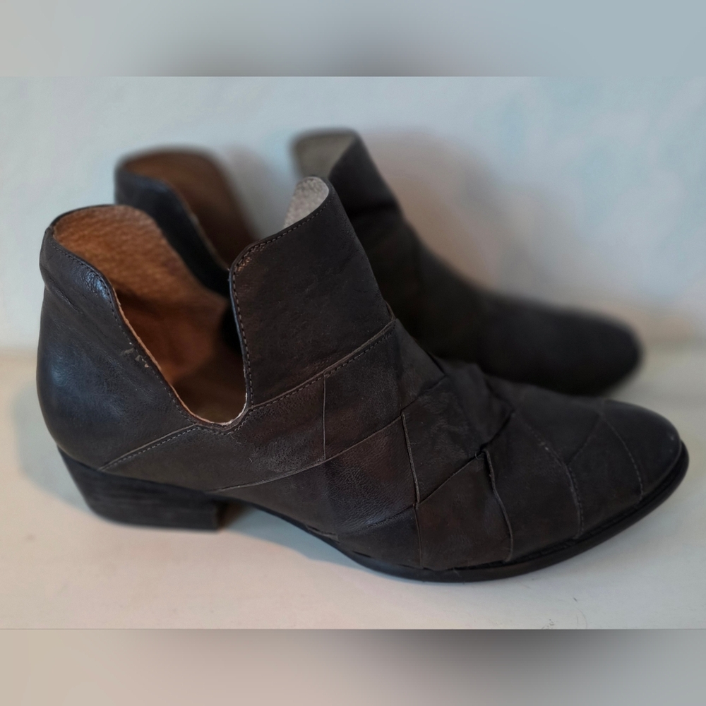 Seychelles Distressed Woven Leather Deep Ankle Boho Ortholite Fall Bootie Size 8